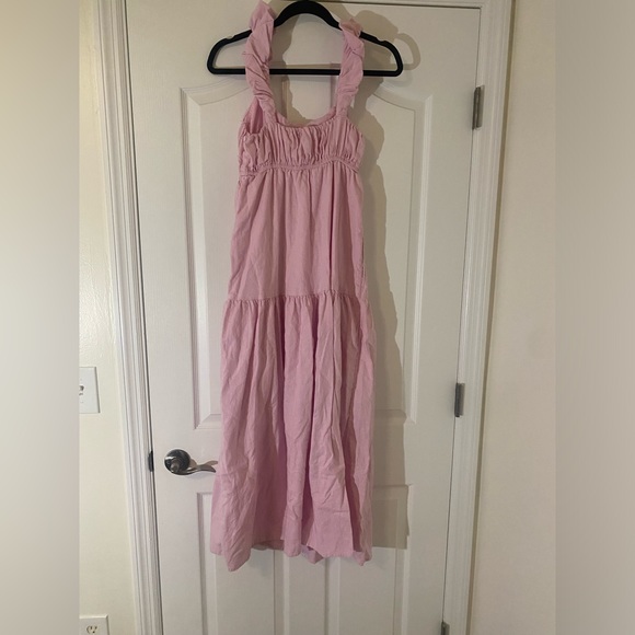 Abercrombie & Fitch Pink Linen Maxi Dress - Picture 5 of 8